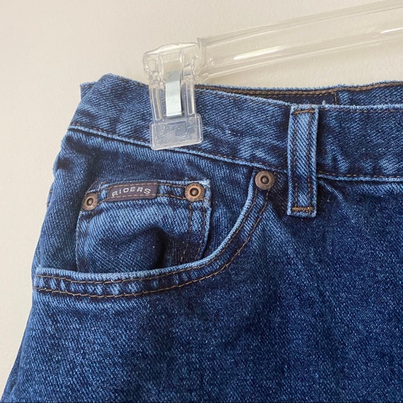 Vtg Lee Riders Petites Cutoff Distressed Denim Jean Shorts High Waist 12p USA - Picture 4 of 6